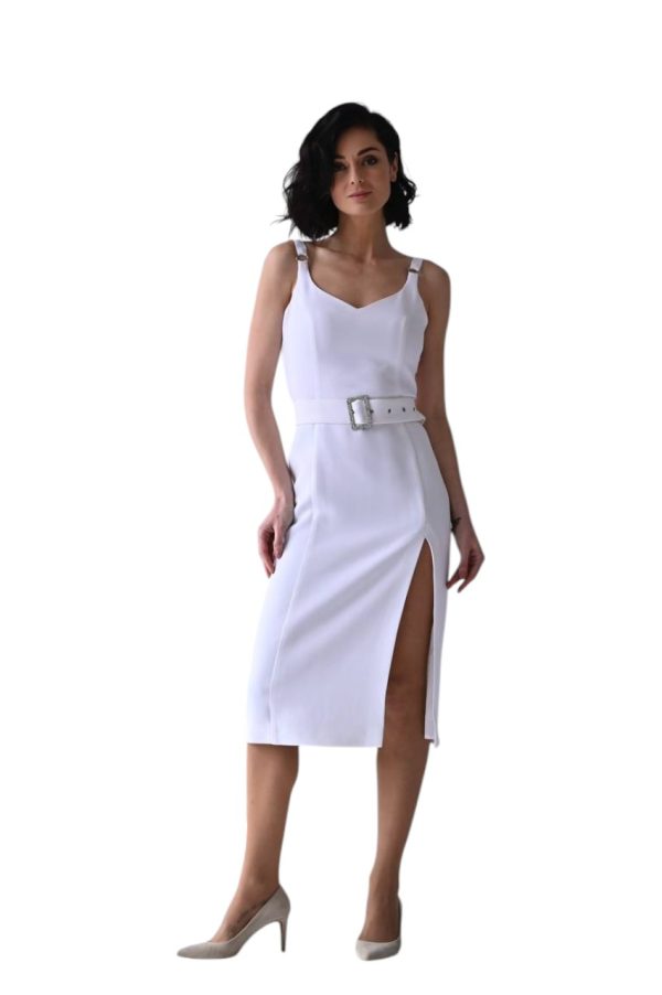 сукня з розрізом та пояском 3